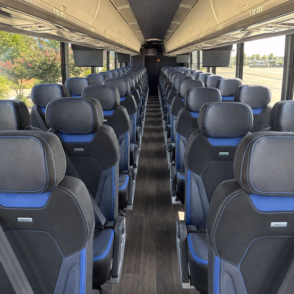 56 passenger charter bus inside