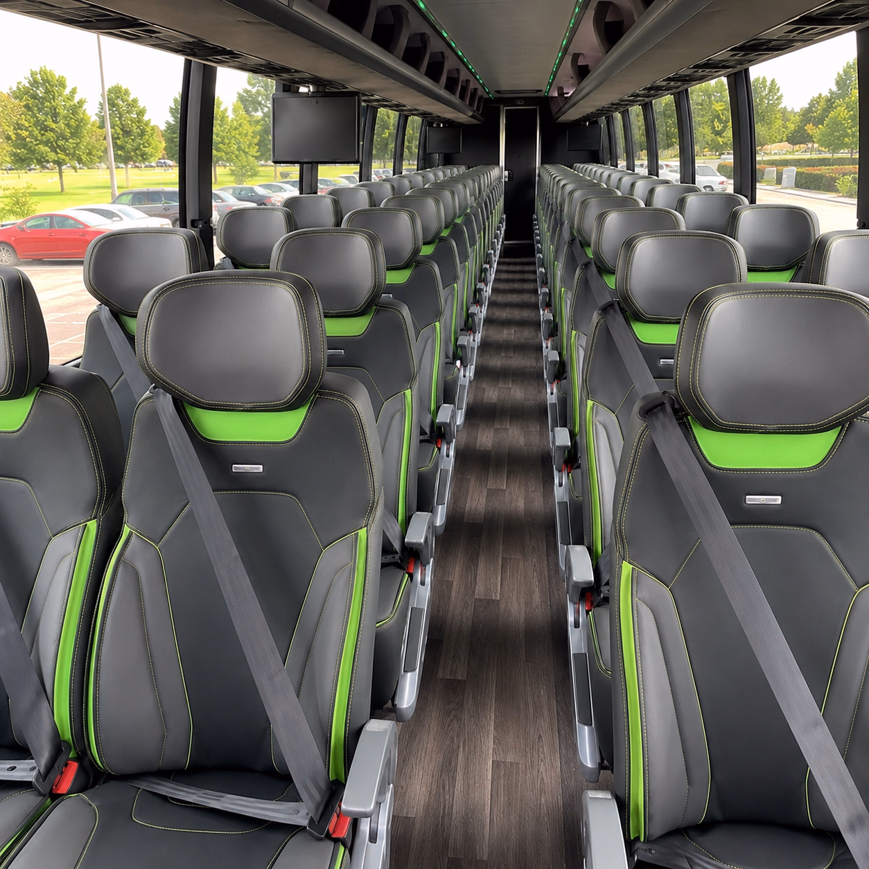 56 passenger charter bus interior