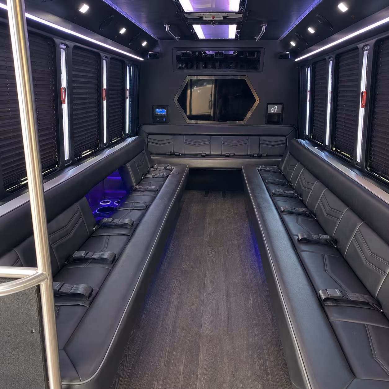 livermore 18 passenger party bus interior