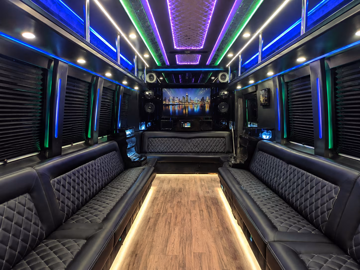 livermore 25 passenger party bus interior